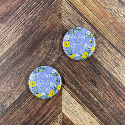 2024 Declare the Good News JW Convention Gifts Special Convention 2024 Blue Floral Button Pin Gifts Magnet
