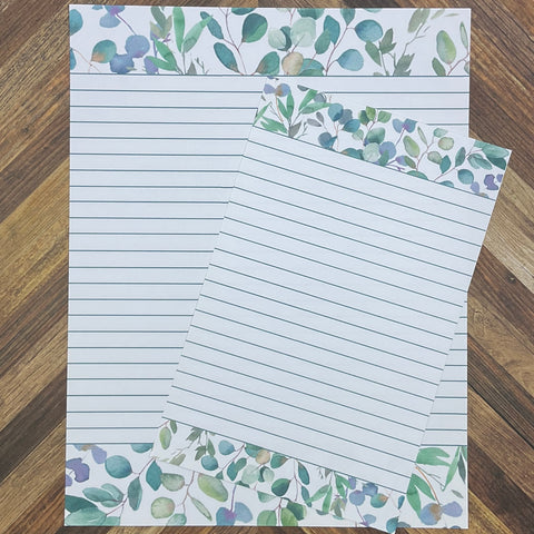 JW Letter Writing Stationary - Digital Download - Eucalyptus - Includes 2 Sizes and 2 Styles