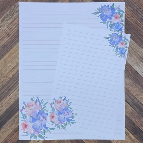 JW Letter Writing Stationary - Digital Download - Lavender Spring Floral - Includes 2 Sizes and 2 Styles