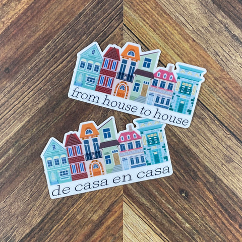 JW Stickers - House to House Sticker - Waterproof Sticker or Ultra Thin Magnet