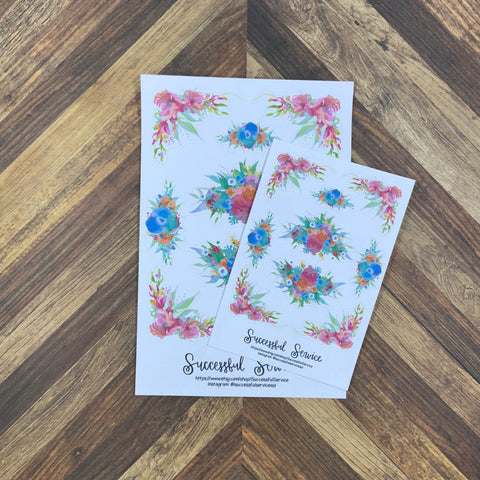 JW Stickers - Bright Floral Stickers for Letter Writing