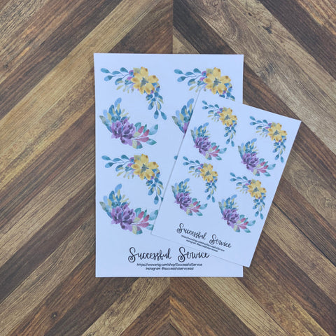 JW Stickers - Watercolor Floral Stickers for Letter Writing