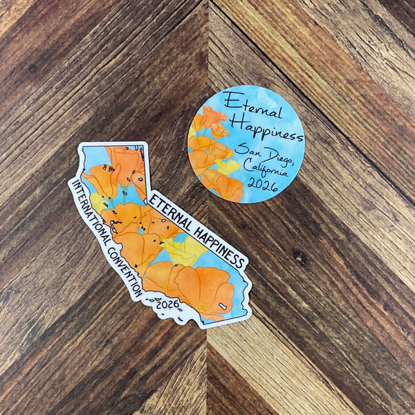 JW International Convention 2026 San Diego California Eternal Happiness Waterproof Sticker Convention Gift