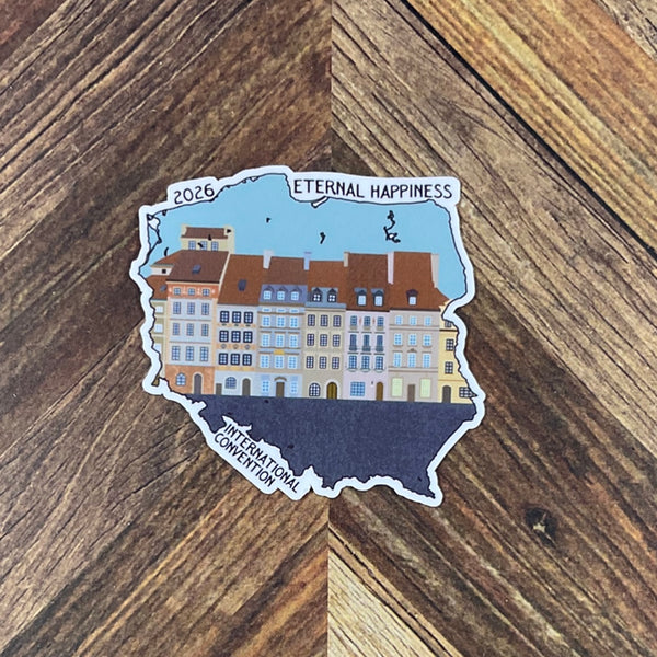 JW International Convention 2026 Warsaw Poland Eternal Happiness Waterproof Sticker Convention Gift