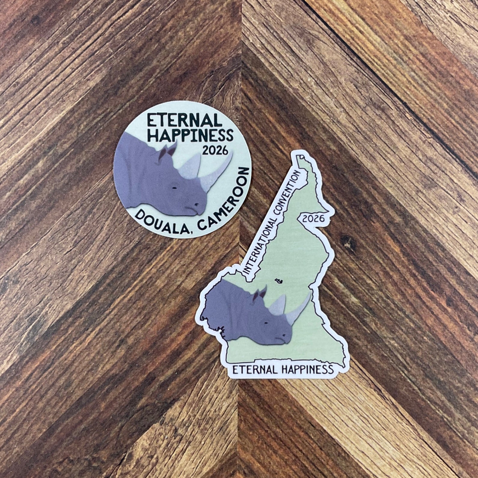 JW International Convention 2026 Douala Cameroon Eternal Happiness Waterproof Sticker Convention Gift