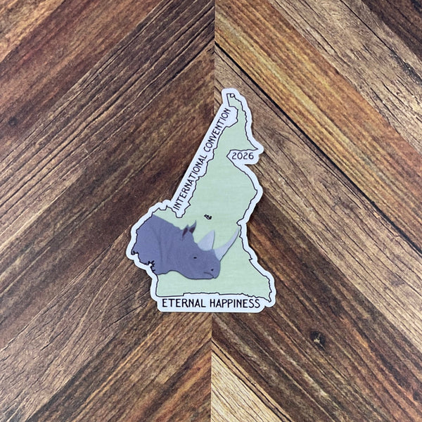 JW International Convention 2026 Douala Cameroon Eternal Happiness Waterproof Sticker Convention Gift