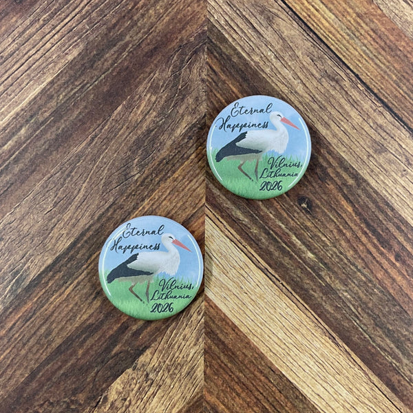 JW International Convention 2026 Vilnius Lithuania Eternal Happiness 1.25" Button Pins or Magnets