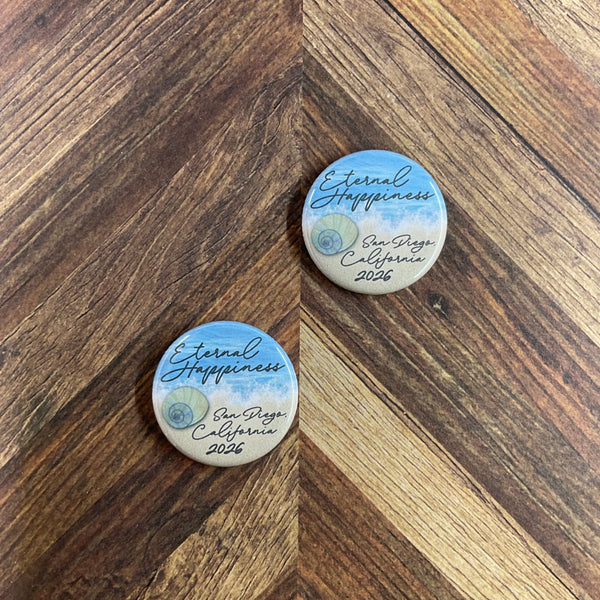 JW International Convention 2026 San Diego California Eternal Happiness 1.25" Button Pins or Magnets