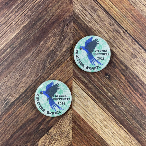 JW International Convention 2026 Curitiba Brazil Eternal Happiness 1.25" Button Pins or Magnets