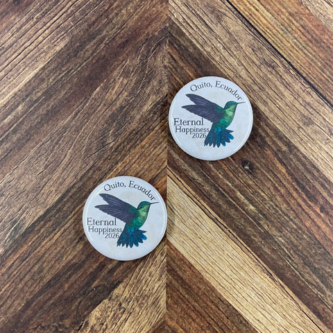 JW International Convention 2026 Quito Ecuador Eternal Happiness 1.25" Button Pins or Magnets