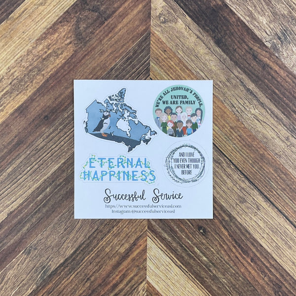 JW International Convention 2026 St Johns Canada Eternal Happiness Sticker Sheet Convention Gift