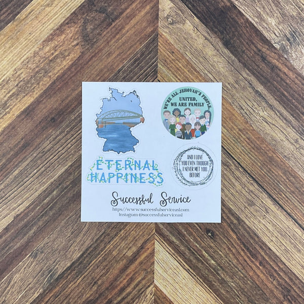 JW International Convention 2026 Hamburg Germany Eternal Happiness Sticker Sheet Convention Gift