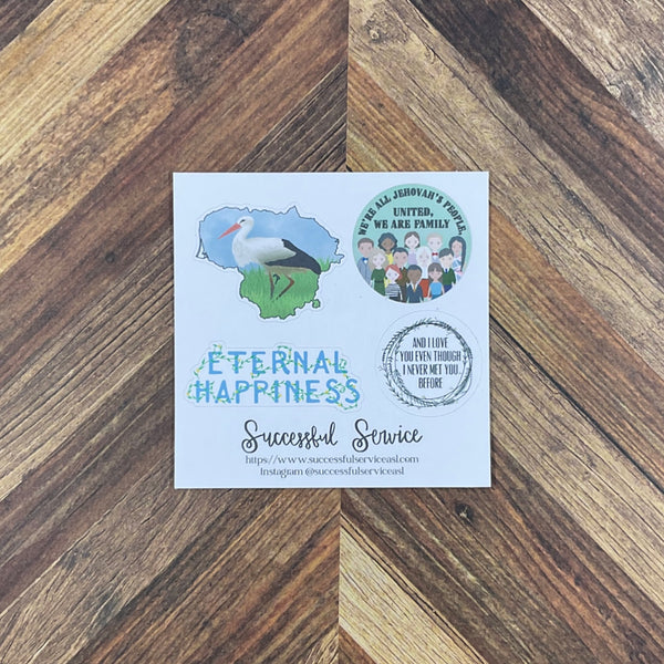 JW International Convention 2026 Vilnius Lithuania Eternal Happiness Sticker Sheet Convention Gift
