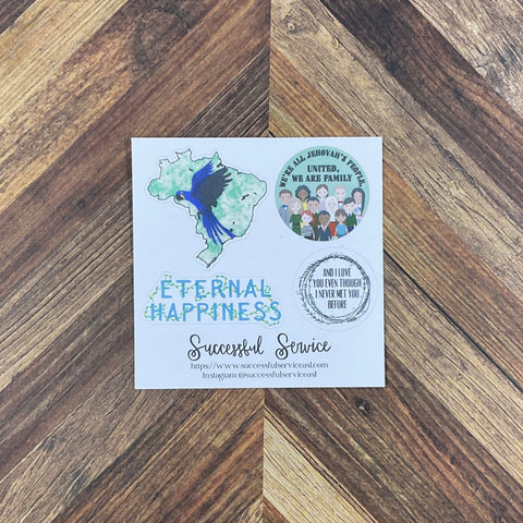 JW International Convention 2026 Curitiba Brazil Eternal Happiness Sticker Sheet Convention Gift