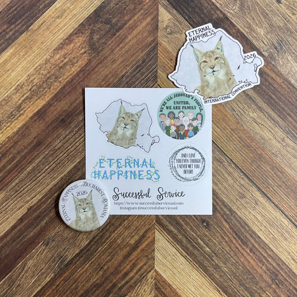 JW International Convention 2026 Bucharest Romania Eternal Happiness Sticker Sheet Convention Gift