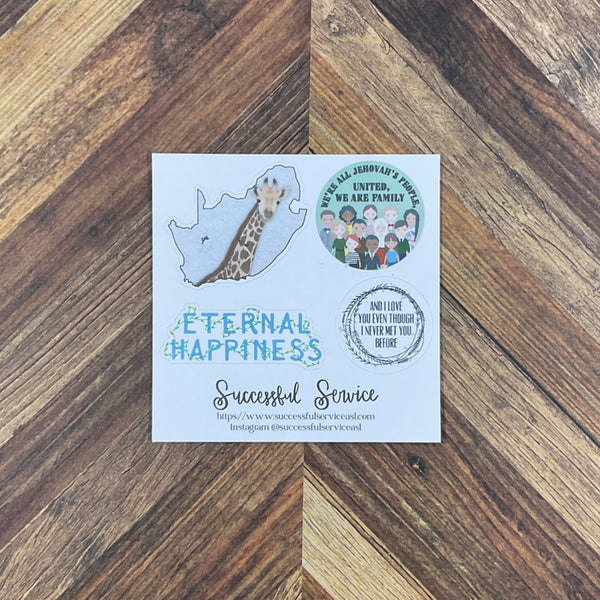 JW International Convention 2026 Johannesburg South Africa Eternal Happiness Sticker Sheet Convention Gift