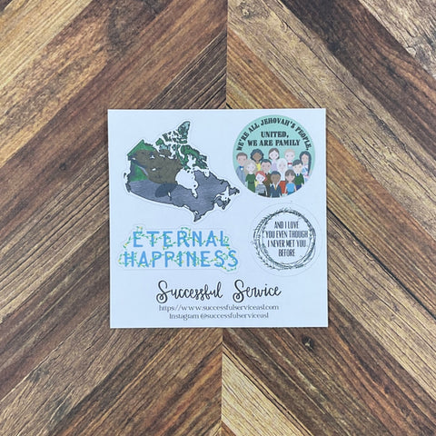 JW International Convention 2026 Calgary Canada Eternal Happiness Sticker Sheet Convention Gift