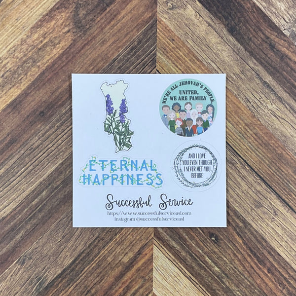 JW International Convention 2026 Porto Portugal Eternal Happiness Sticker Sheet Convention Gift