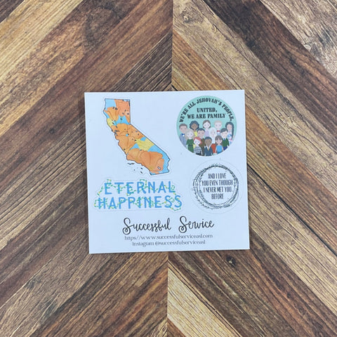 JW International Convention 2026 San Diego California Eternal Happiness Sticker Sheet Convention Gift