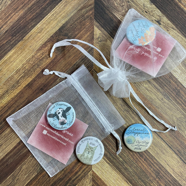 JW International Convention 2026 Bucharest Romania Eternal Happiness 1.25" Button Pins or Magnets