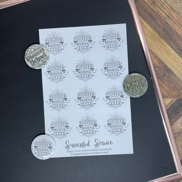 JW Magnets or Pins - Pioneer School 2026 - 1.25" Buttons