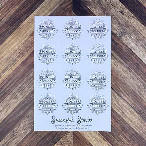 JW Stickers - Pioneer School 2026 Sticker Sheet