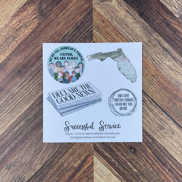 JW Special Convention 2024 Tampa Florida Declare The Good News Sticker Sheet Convention Gift