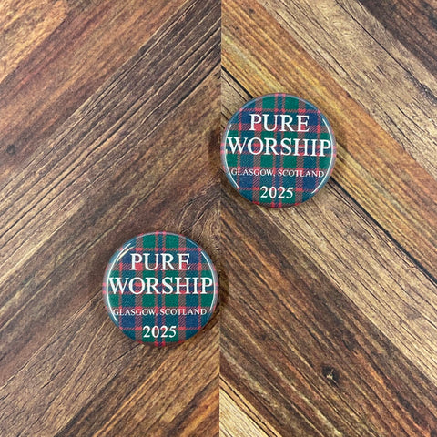 JW Special Convention 2025 Glasgow Scotland Pure Worship 1.25" Button Pins or Magnets