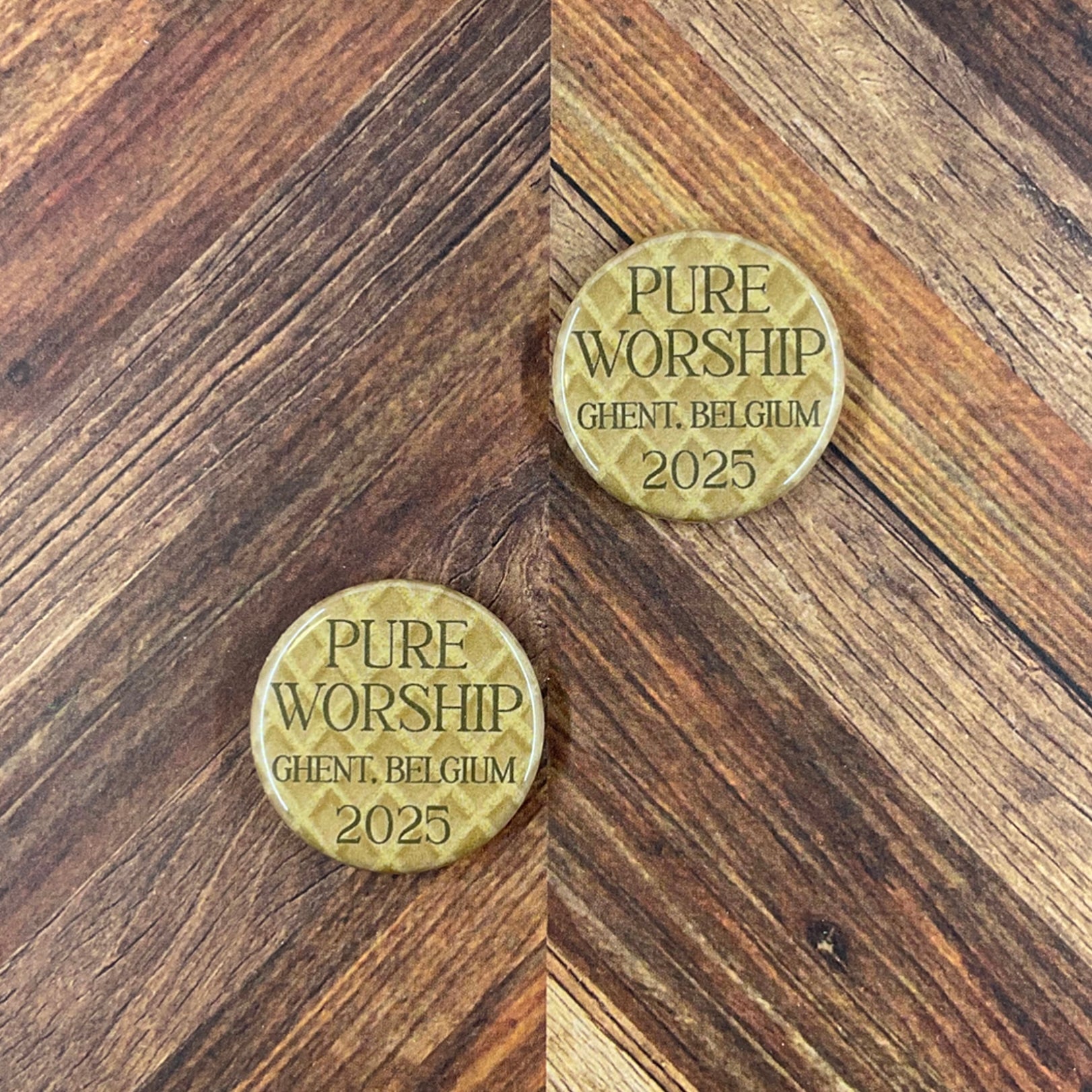 JW Special Convention 2025 Ghent Belgium Pure Worship 1.25" Button Pins or Magnets