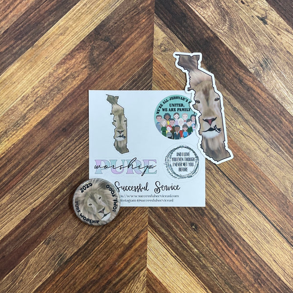 JW Special Convention 2025 Lomé Togo Pure Worship 1.25" Button Pins or Magnets