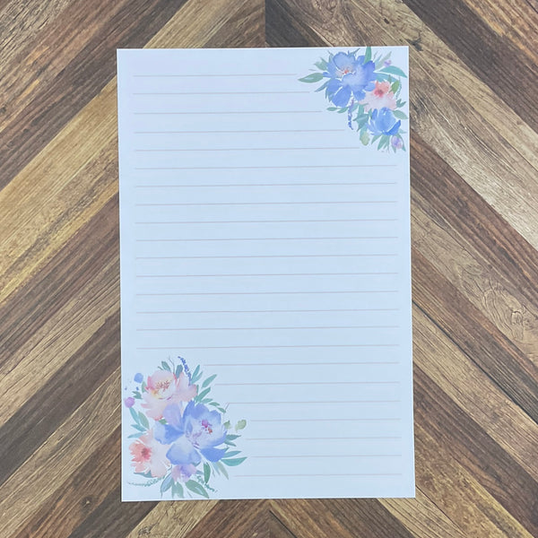 JW Letter Writing Stationary - Digital Download - Lavender Spring Floral - Includes 2 Sizes and 2 Styles