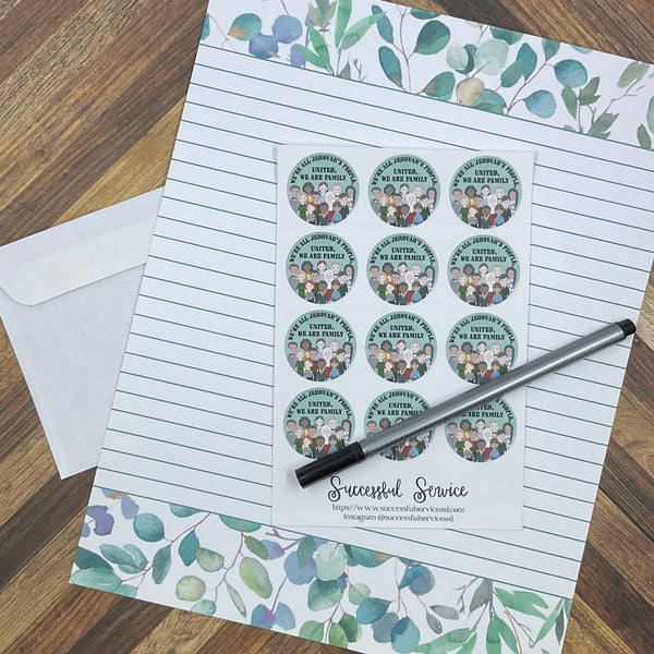 JW Letter Writing Stationary - Digital Download - Eucalyptus - Includes 2 Sizes and 2 Styles