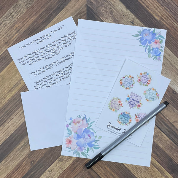 JW Letter Writing Stationary - Digital Download - Lavender Spring Floral - Includes 2 Sizes and 2 Styles